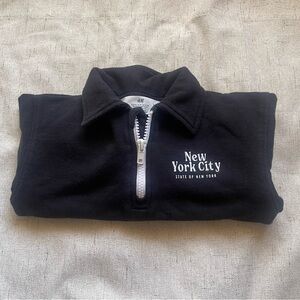 Black New York City Half-Zip Sweatshirt
